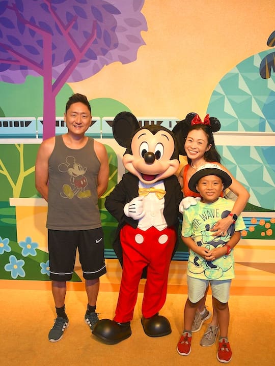 Joyce Goh and Family With Mickey Mouse