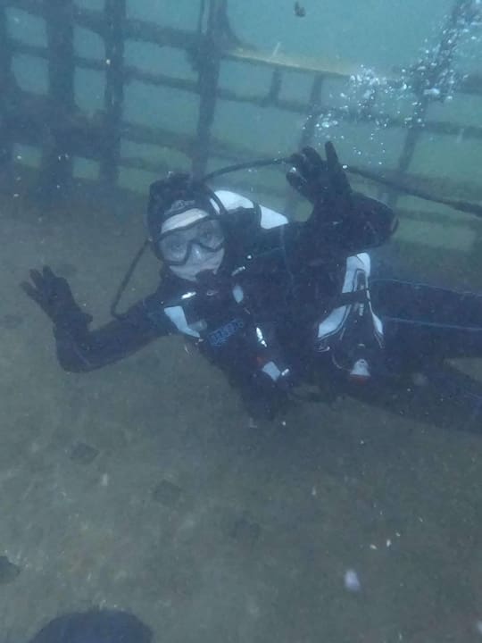 Marie-Christine scuba diving